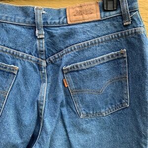 Vintage Orange Tab High Waisted Levi Jeans Size 18